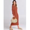 imageANRABESS Women Long Sleeve Button V Neck Oversized Casual Loose Fit Waffle Knit Fall Midi Sweater Dress 2025 Trendy OutfitsBrick Red