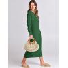 imageANRABESS Women Long Sleeve Button V Neck Oversized Casual Loose Fit Waffle Knit Fall Midi Sweater Dress 2025 Trendy OutfitsGreen