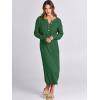 imageANRABESS Women Long Sleeve Button V Neck Oversized Casual Loose Fit Waffle Knit Fall Midi Sweater Dress 2025 Trendy OutfitsGreen