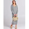 imageANRABESS Women Long Sleeve Button V Neck Oversized Casual Loose Fit Waffle Knit Fall Midi Sweater Dress 2025 Trendy OutfitsGrey