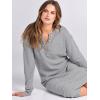 imageANRABESS Women Long Sleeve Button V Neck Oversized Casual Loose Fit Waffle Knit Fall Midi Sweater Dress 2025 Trendy OutfitsGrey