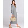 imageANRABESS Women Long Sleeve Button V Neck Oversized Casual Loose Fit Waffle Knit Fall Midi Sweater Dress 2025 Trendy OutfitsGrey