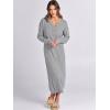 imageANRABESS Women Long Sleeve Button V Neck Oversized Casual Loose Fit Waffle Knit Fall Midi Sweater Dress 2025 Trendy OutfitsGrey