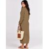 imageANRABESS Women Long Sleeve Button V Neck Oversized Casual Loose Fit Waffle Knit Fall Midi Sweater Dress 2025 Trendy OutfitsKhaki