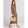 imageANRABESS Women Long Sleeve Button V Neck Oversized Casual Loose Fit Waffle Knit Fall Midi Sweater Dress 2025 Trendy OutfitsKhaki