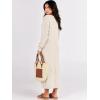 imageANRABESS Women Long Sleeve Button V Neck Oversized Casual Loose Fit Waffle Knit Fall Midi Sweater Dress 2025 Trendy OutfitsLight Apricot