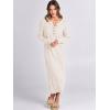 imageANRABESS Women Long Sleeve Button V Neck Oversized Casual Loose Fit Waffle Knit Fall Midi Sweater Dress 2025 Trendy OutfitsLight Apricot