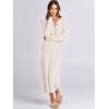 imageANRABESS Women Long Sleeve Button V Neck Oversized Casual Loose Fit Waffle Knit Fall Midi Sweater Dress 2025 Trendy OutfitsLight Apricot