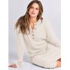 imageANRABESS Women Long Sleeve Button V Neck Oversized Casual Loose Fit Waffle Knit Fall Midi Sweater Dress 2025 Trendy OutfitsLight Apricot
