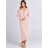 imageANRABESS Women Long Sleeve Button V Neck Oversized Casual Loose Fit Waffle Knit Fall Midi Sweater Dress 2025 Trendy OutfitsLight Pink