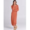 imageANRABESS Women Long Sleeve Button V Neck Oversized Casual Loose Fit Waffle Knit Fall Midi Sweater Dress 2025 Trendy OutfitsOrange