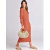 imageANRABESS Women Long Sleeve Button V Neck Oversized Casual Loose Fit Waffle Knit Fall Midi Sweater Dress 2025 Trendy OutfitsOrange