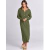 imageANRABESS Women Long Sleeve Button V Neck Oversized Casual Loose Fit Waffle Knit Fall Midi Sweater Dress 2025 Trendy OutfitsPea Green