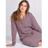 imageANRABESS Women Long Sleeve Button V Neck Oversized Casual Loose Fit Waffle Knit Fall Midi Sweater Dress 2025 Trendy OutfitsRed Apricot