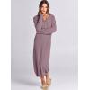 imageANRABESS Women Long Sleeve Button V Neck Oversized Casual Loose Fit Waffle Knit Fall Midi Sweater Dress 2025 Trendy OutfitsRed Apricot