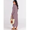 imageANRABESS Women Long Sleeve Button V Neck Oversized Casual Loose Fit Waffle Knit Fall Midi Sweater Dress 2025 Trendy OutfitsRed Apricot