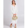 imageANRABESS Women Long Sleeve Button V Neck Oversized Casual Loose Fit Waffle Knit Fall Midi Sweater Dress 2025 Trendy OutfitsWhite