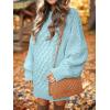 imageANRABESS Women Long Sleeve Oversized Cable Knit Chunky Baggy Loose Pullover Tunic Mini Sweater Dress 2025 Trendy Fall OutfitsBlue