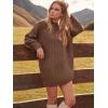 imageANRABESS Women Long Sleeve Oversized Cable Knit Chunky Baggy Loose Pullover Tunic Mini Sweater Dress 2025 Trendy Fall OutfitsBrown