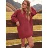 imageANRABESS Women Long Sleeve Oversized Cable Knit Chunky Baggy Loose Pullover Tunic Mini Sweater Dress 2025 Trendy Fall OutfitsCherry
