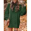 imageANRABESS Women Long Sleeve Oversized Cable Knit Chunky Baggy Loose Pullover Tunic Mini Sweater Dress 2025 Trendy Fall OutfitsDeep Green