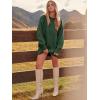 imageANRABESS Women Long Sleeve Oversized Cable Knit Chunky Baggy Loose Pullover Tunic Mini Sweater Dress 2025 Trendy Fall OutfitsDeep Green