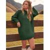 imageANRABESS Women Long Sleeve Oversized Cable Knit Chunky Baggy Loose Pullover Tunic Mini Sweater Dress 2025 Trendy Fall OutfitsDeep Green