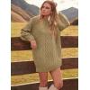 imageANRABESS Women Long Sleeve Oversized Cable Knit Chunky Baggy Loose Pullover Tunic Mini Sweater Dress 2025 Trendy Fall OutfitsKhaki