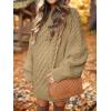 imageANRABESS Women Long Sleeve Oversized Cable Knit Chunky Baggy Loose Pullover Tunic Mini Sweater Dress 2025 Trendy Fall OutfitsKhaki
