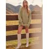 imageANRABESS Women Long Sleeve Oversized Cable Knit Chunky Baggy Loose Pullover Tunic Mini Sweater Dress 2025 Trendy Fall OutfitsKhaki