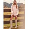 imageANRABESS Women Long Sleeve Oversized Cable Knit Chunky Baggy Loose Pullover Tunic Mini Sweater Dress 2025 Trendy Fall OutfitsPink