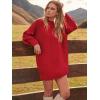 imageANRABESS Women Long Sleeve Oversized Cable Knit Chunky Baggy Loose Pullover Tunic Mini Sweater Dress 2025 Trendy Fall OutfitsRed