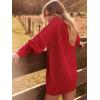 imageANRABESS Women Long Sleeve Oversized Cable Knit Chunky Baggy Loose Pullover Tunic Mini Sweater Dress 2025 Trendy Fall OutfitsRed
