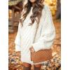 imageANRABESS Women Long Sleeve Oversized Cable Knit Chunky Baggy Loose Pullover Tunic Mini Sweater Dress 2025 Trendy Fall OutfitsWhite