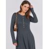 imageANRABESS Womens Long Sleeve Casual Maxi Dress Button Fit ampamp Flare ALine Swing Flowy Long Dresses 2025 Spring Trendy OutfitsDark Gray