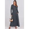 imageANRABESS Womens Long Sleeve Casual Maxi Dress Button Fit ampamp Flare ALine Swing Flowy Long Dresses 2025 Spring Trendy OutfitsDark Gray
