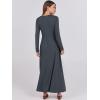 imageANRABESS Womens Long Sleeve Casual Maxi Dress Button Fit ampamp Flare ALine Swing Flowy Long Dresses 2025 Spring Trendy OutfitsDark Gray