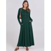 imageANRABESS Womens Long Sleeve Casual Maxi Dress Button Fit ampamp Flare ALine Swing Flowy Long Dresses 2025 Spring Trendy OutfitsDeep Green