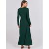 imageANRABESS Womens Long Sleeve Casual Maxi Dress Button Fit ampamp Flare ALine Swing Flowy Long Dresses 2025 Spring Trendy OutfitsDeep Green