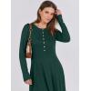 imageANRABESS Womens Long Sleeve Casual Maxi Dress Button Fit ampamp Flare ALine Swing Flowy Long Dresses 2025 Spring Trendy OutfitsDeep Green