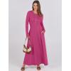 imageANRABESS Womens Long Sleeve Casual Maxi Dress Button Fit ampamp Flare ALine Swing Flowy Long Dresses 2025 Spring Trendy OutfitsHot Pink