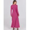 imageANRABESS Womens Long Sleeve Casual Maxi Dress Button Fit ampamp Flare ALine Swing Flowy Long Dresses 2025 Spring Trendy OutfitsHot Pink