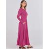 imageANRABESS Womens Long Sleeve Casual Maxi Dress Button Fit ampamp Flare ALine Swing Flowy Long Dresses 2025 Spring Trendy OutfitsHot Pink