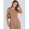 imageANRABESS Womens Long Sleeve Casual Maxi Dress Button Fit ampamp Flare ALine Swing Flowy Long Dresses 2025 Spring Trendy OutfitsKhaki