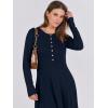imageANRABESS Womens Long Sleeve Casual Maxi Dress Button Fit ampamp Flare ALine Swing Flowy Long Dresses 2025 Spring Trendy OutfitsNavy Blue