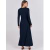 imageANRABESS Womens Long Sleeve Casual Maxi Dress Button Fit ampamp Flare ALine Swing Flowy Long Dresses 2025 Spring Trendy OutfitsNavy Blue