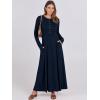 imageANRABESS Womens Long Sleeve Casual Maxi Dress Button Fit ampamp Flare ALine Swing Flowy Long Dresses 2025 Spring Trendy OutfitsNavy Blue