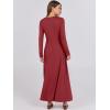 imageANRABESS Womens Long Sleeve Casual Maxi Dress Button Fit ampamp Flare ALine Swing Flowy Long Dresses 2025 Spring Trendy OutfitsRed
