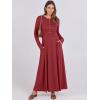imageANRABESS Womens Long Sleeve Casual Maxi Dress Button Fit ampamp Flare ALine Swing Flowy Long Dresses 2025 Spring Trendy OutfitsRed