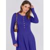 imageANRABESS Womens Long Sleeve Casual Maxi Dress Button Fit ampamp Flare ALine Swing Flowy Long Dresses 2025 Spring Trendy OutfitsRoyal Blue